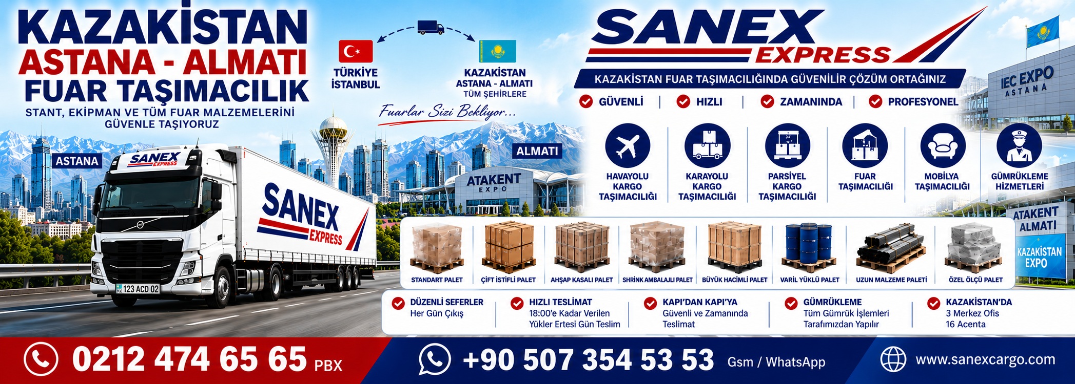 Kazakistan Astana almati fuar taşımacılık