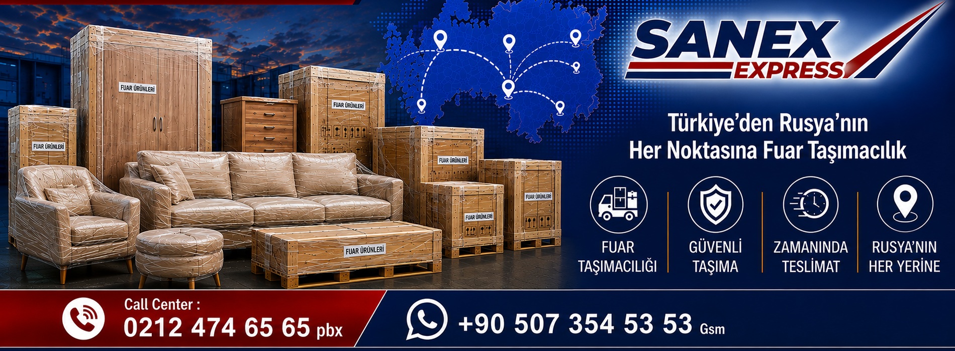 Moskova mobilya Fuar Taşımacılığı