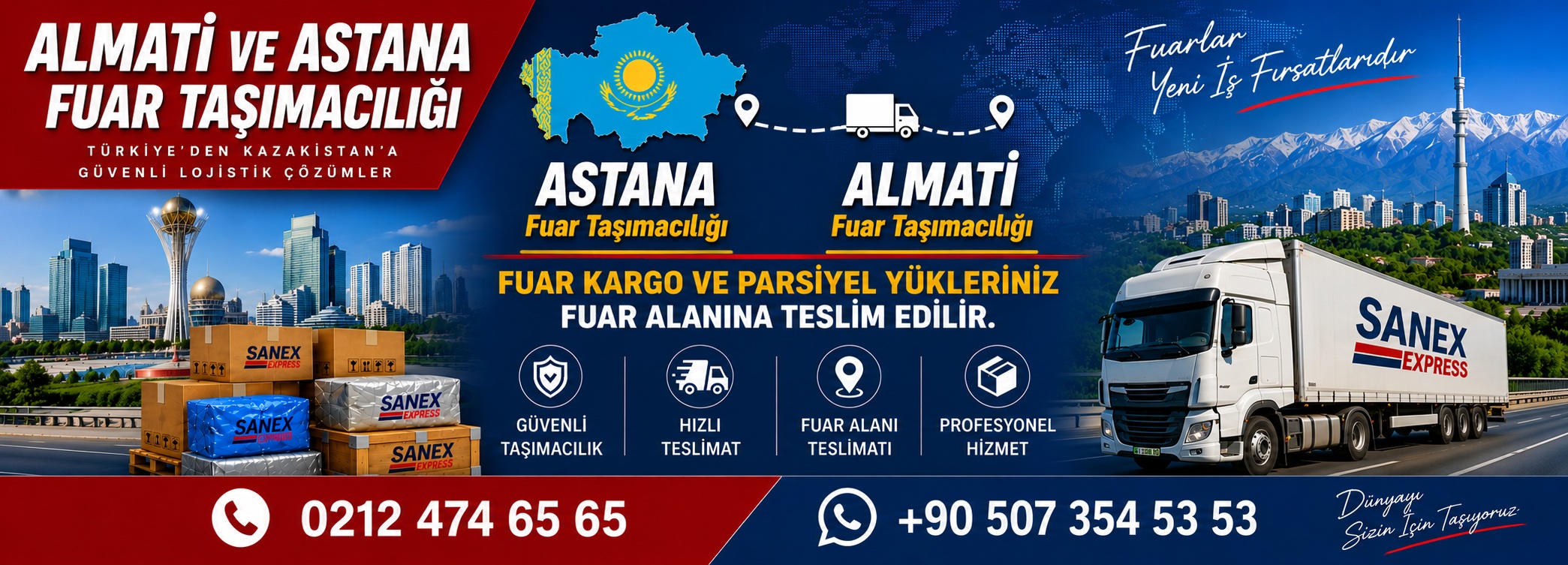 Almatı ve Astana fuar taşımacılığı