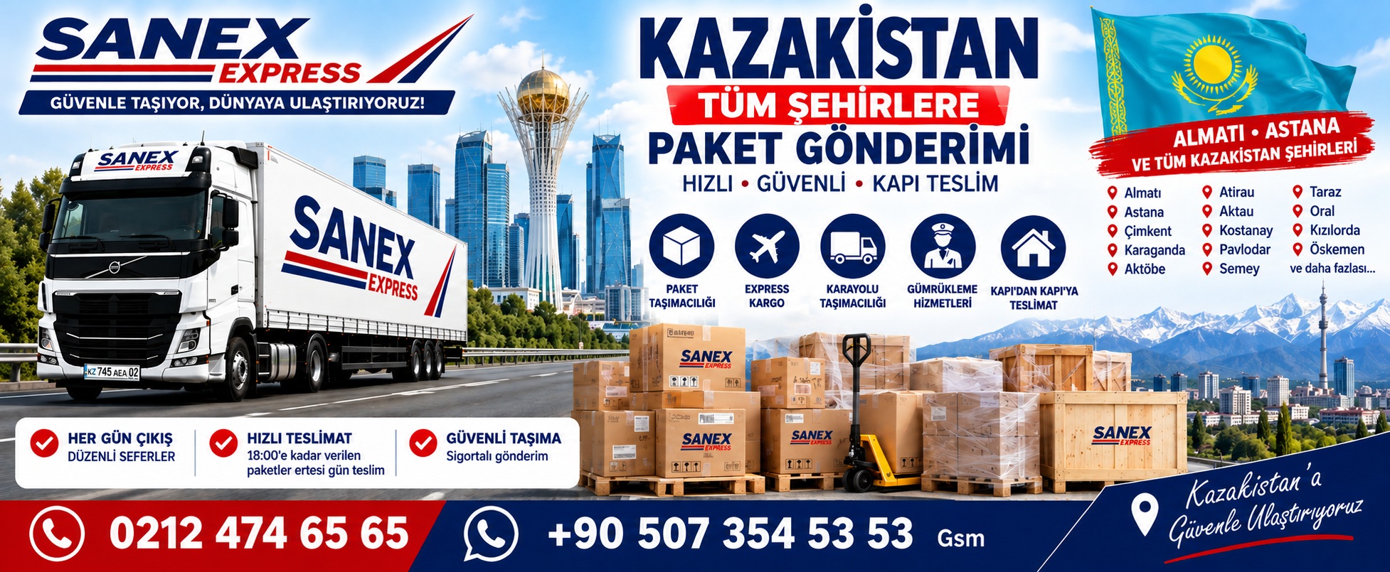 Kazakistan paket gönderimi