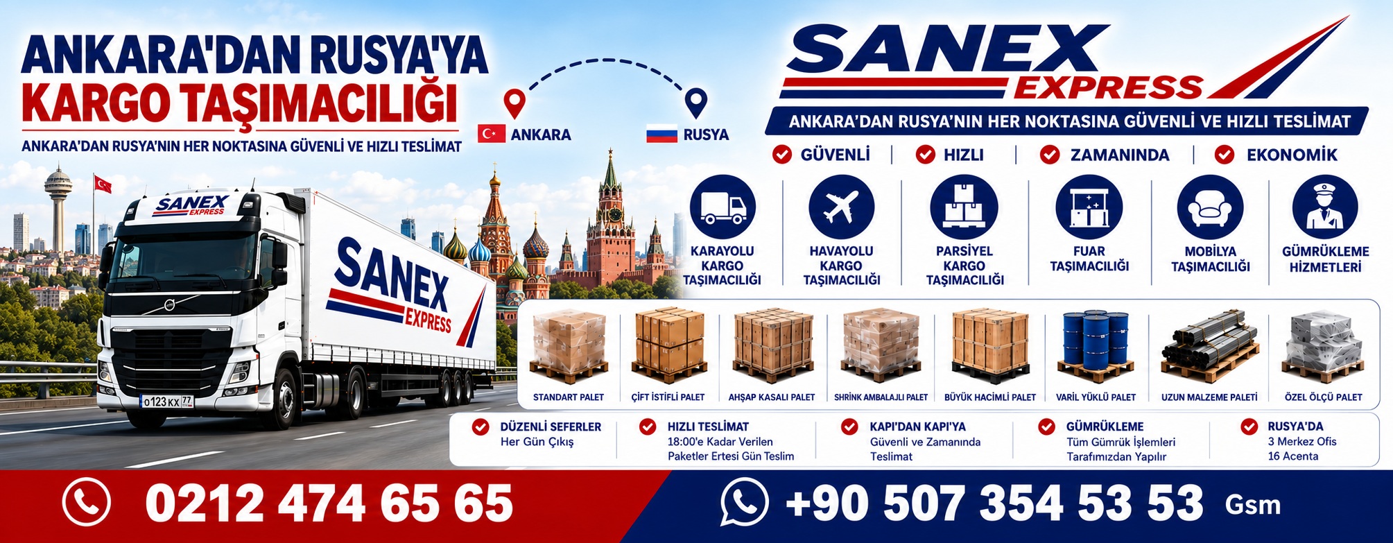 ankara'dan rusya'ya kargo taşımacılık