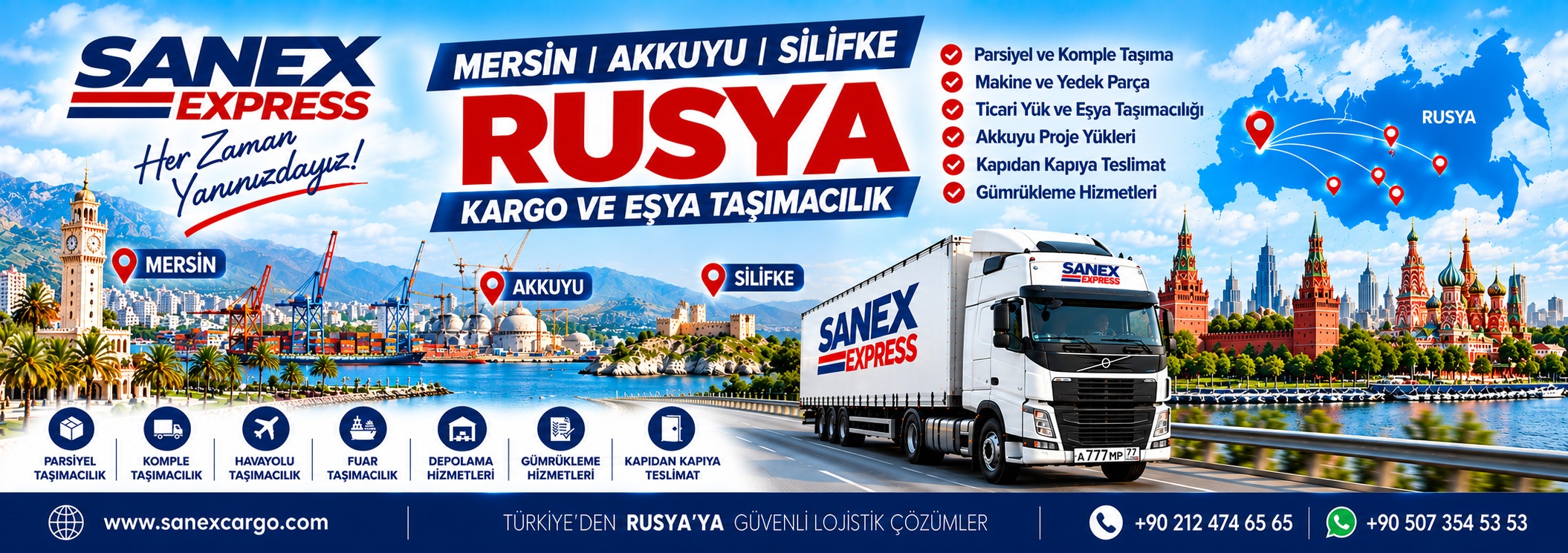 mersin, akkuyu, silifke rusya kargo